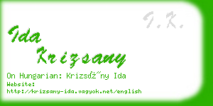 ida krizsany business card